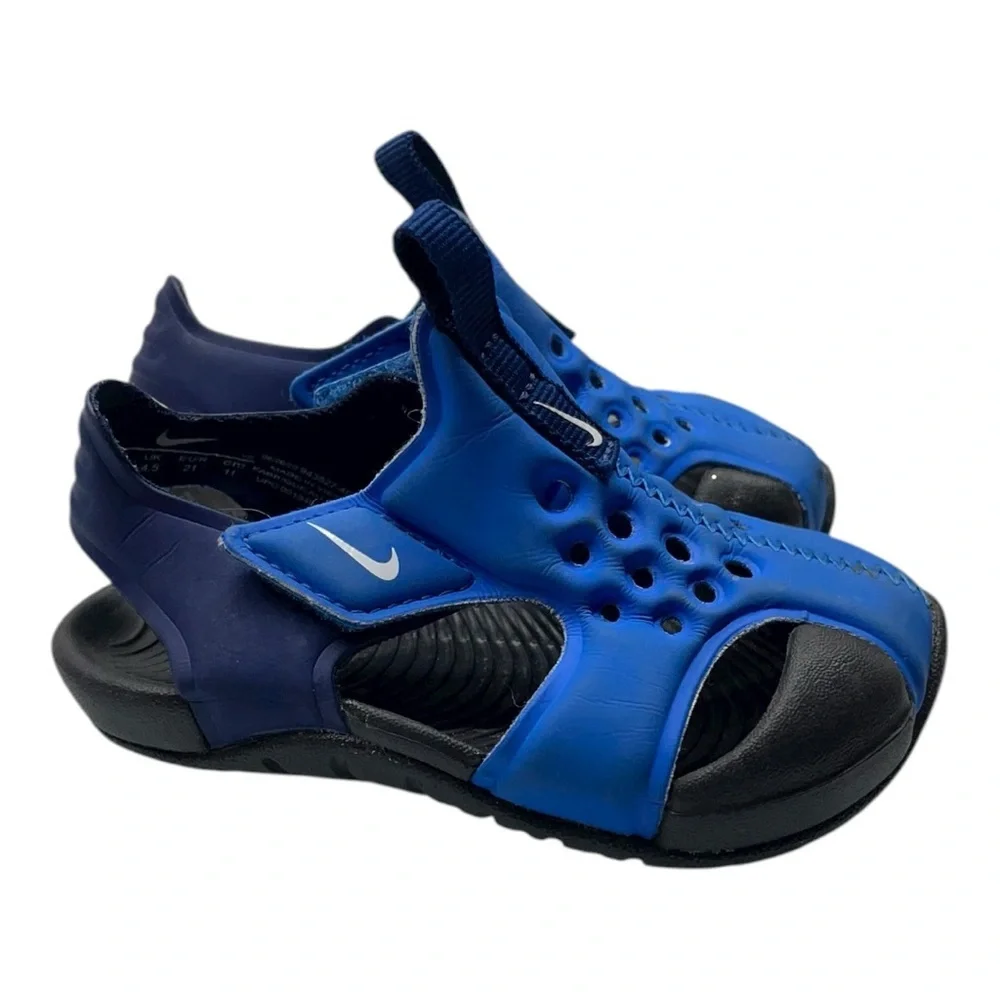 Nike Kids Blue and Navy Open-Toe Sandals